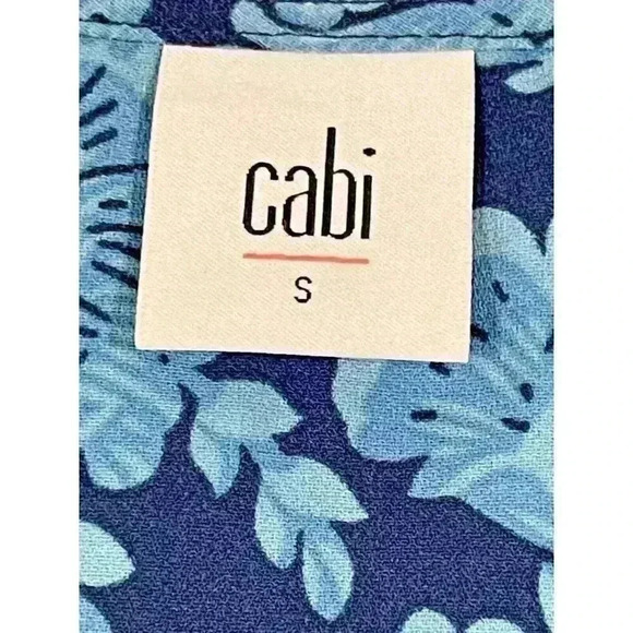 Cabi Floral Java Dress Blue Drawstring Waist Size Small - Picture 4 of 10